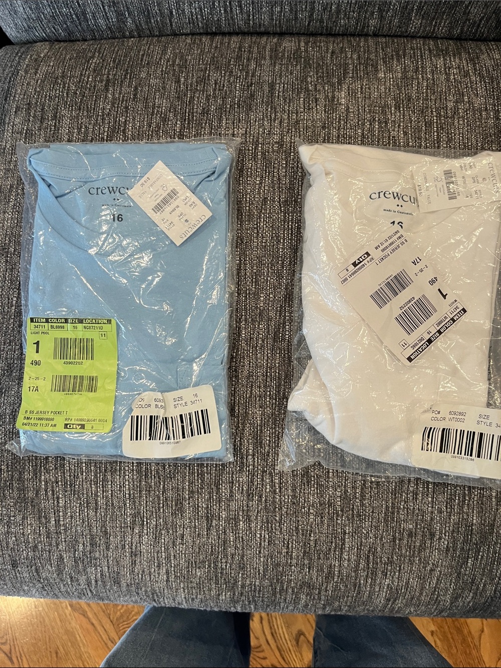 J. Crew Light Blue & White Crewneck Tees (Pack of 2)